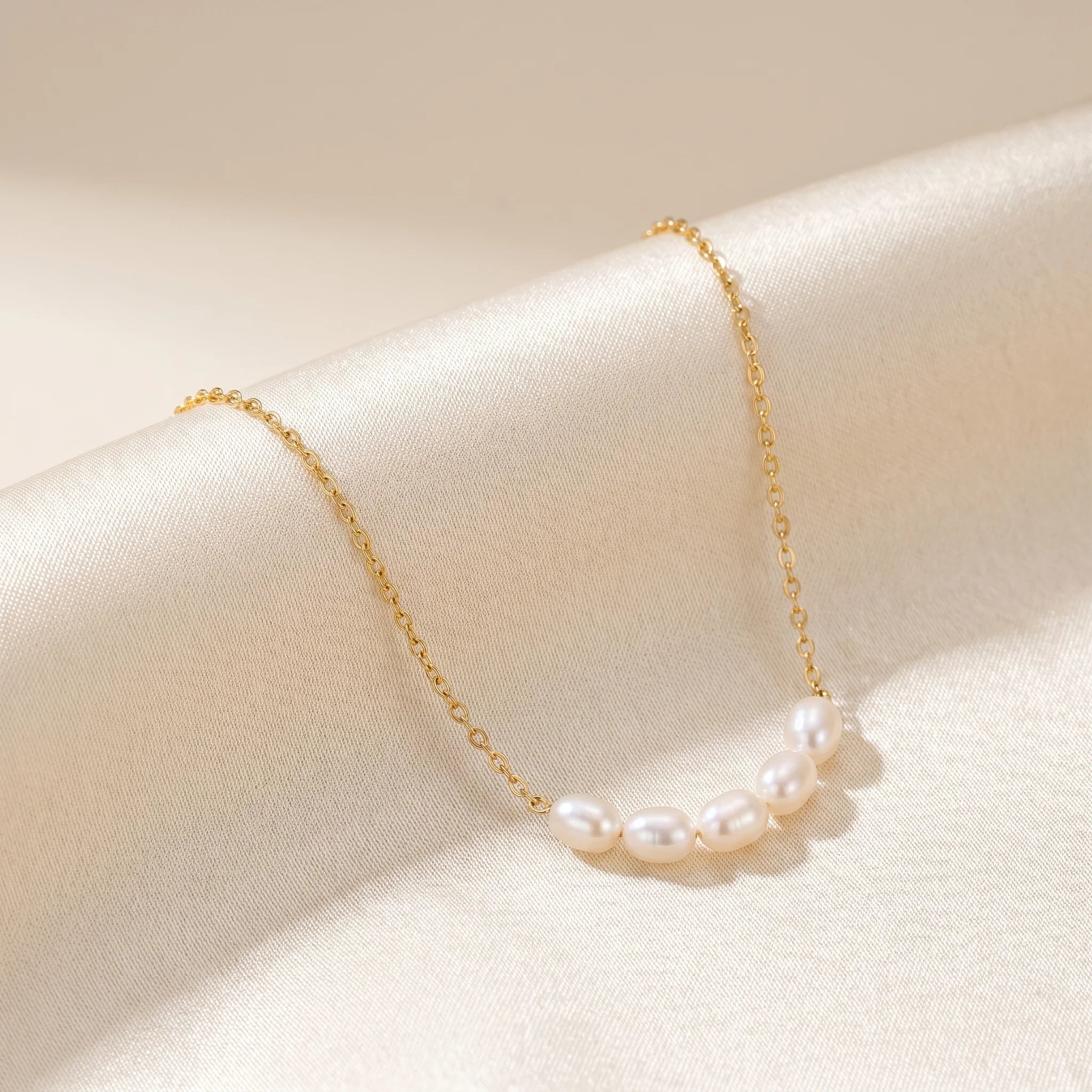 Celestine | Women's Pearl Necklace – Minimal Layered Elegant Design-Jewelry-Gold-
