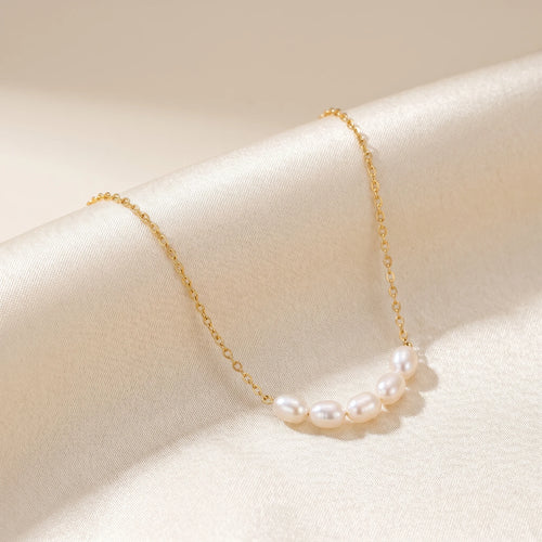 Celestine | Women's Pearl Necklace – Minimal Layered Elegant Design-Jewelry-Gold-