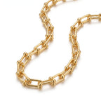 Valéne | Women's Necklace – Gold Tone Chain Link Design-Jewelry-Necklace-