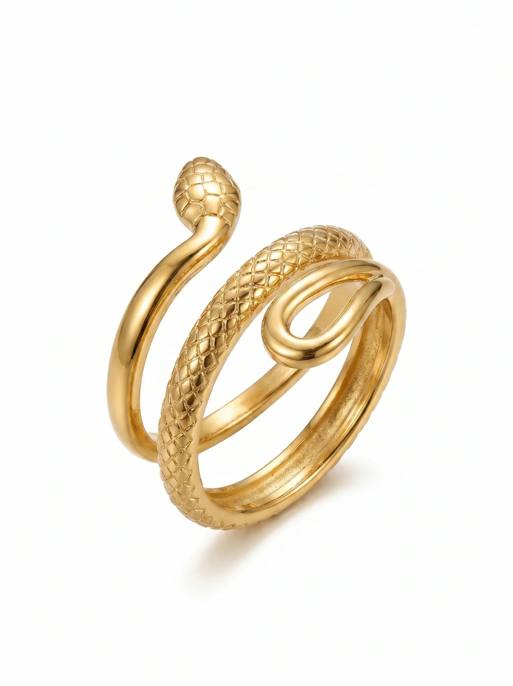 Women's Adjustable Snake Ring – Gold Serpentine Statement Design-Ring-Gold-