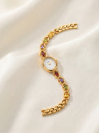 Women's Gemstone Bracelet Watch – Classic Oval Elegant Design-Watches-Default-