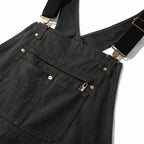 Caldor | Men's Duck Bib Overalls Canvas Workwear Dungarees with Adjustable Suspenders Straight Leg-Jumpsuits & Overalls-Black-S-