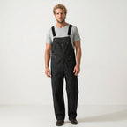 Caldor | Men's Duck Bib Overalls Canvas Workwear Dungarees with Adjustable Suspenders Straight Leg-Jumpsuits & Overalls-Black-S-