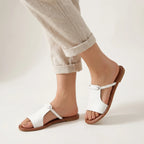 Céllia | Woven Strap Sandals for Women – Vegan Leather Comfort Fit-Women's Sandals-White-5-Camoufit