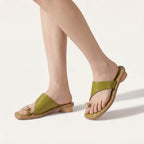 Fiora | Leather Sandals for Women – Square Toe Block Heel Fit-Women's Sandals-Green-4-Camoufit
