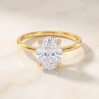 Vessia | Promise Ring for Women - Oval Cut Elevated Setting Minimalist Elegant Fit-Ring-Gold-5-Camoufit