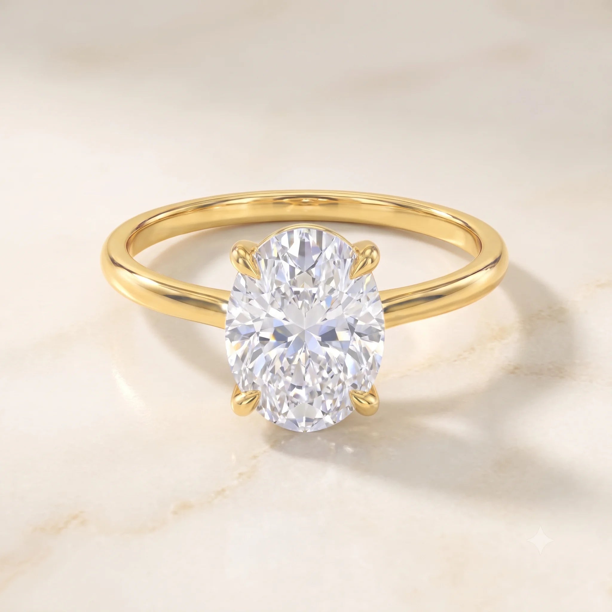 Vessia | Promise Ring for Women - Oval Cut Elevated Setting Minimalist Elegant Fit-Ring-Gold-5-Camoufit