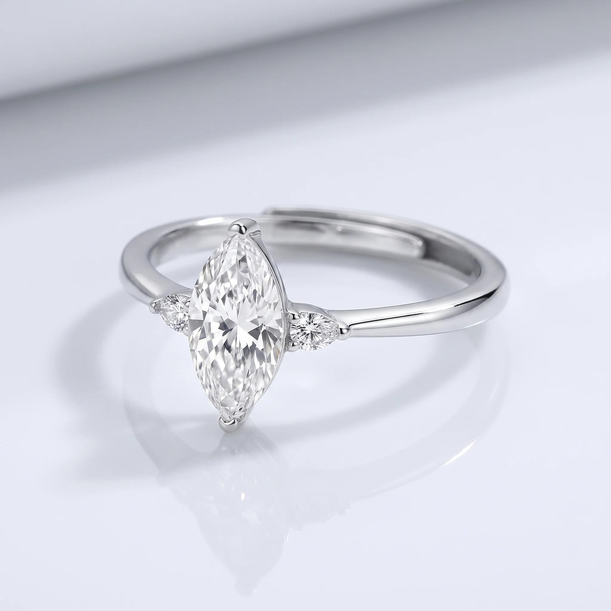 Vayelle | Adjustable Promise Ring for Women - Sterling Silver Aurora Elegant Fit-Ring-Silver-Adjustable-Camoufit