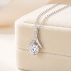Vionelle | Alluring Pendant Necklace for Women - Silver Crystal Ribbon Elegant Fit-Necklaces-Silver-Camoufit
