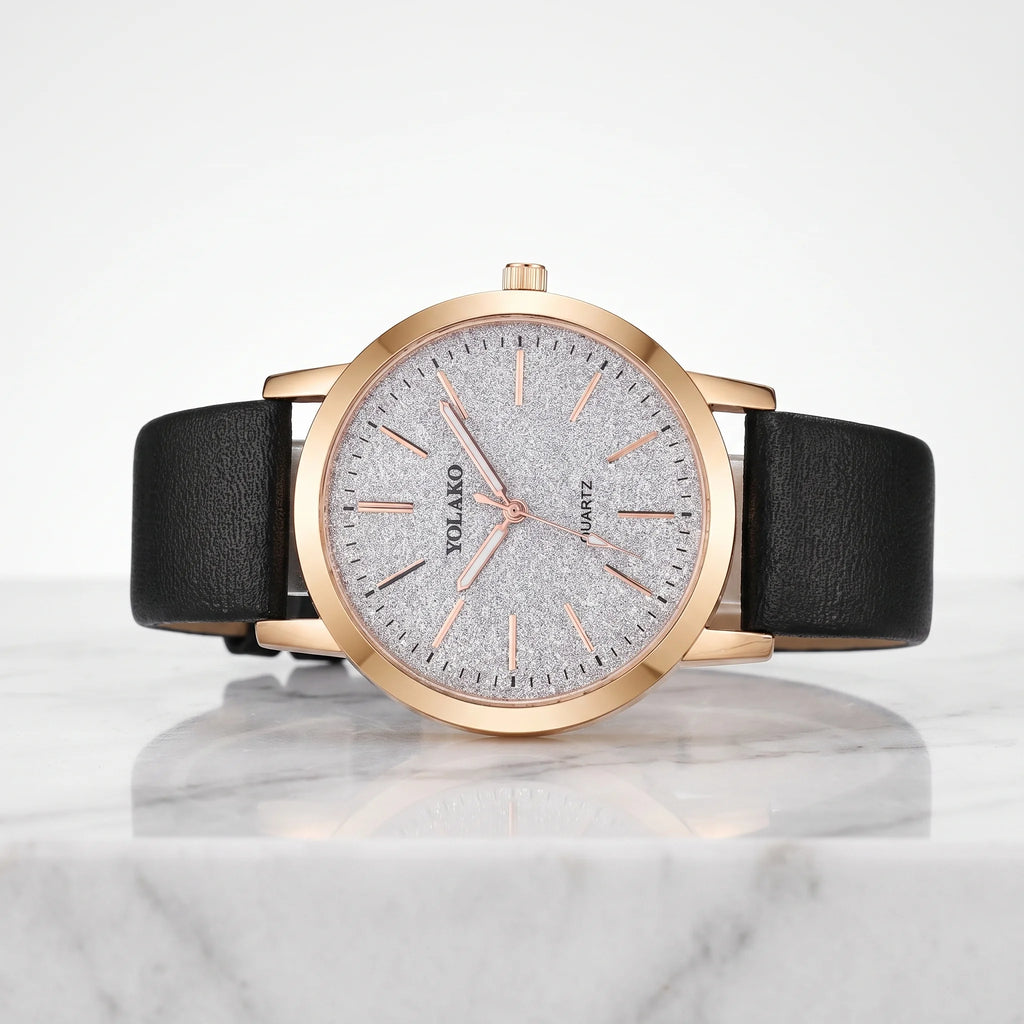 Vayana | Watch for Women - Slim Profile Leather Band Elegant Refined Minimalist Fit-Watches-Black-Camoufit