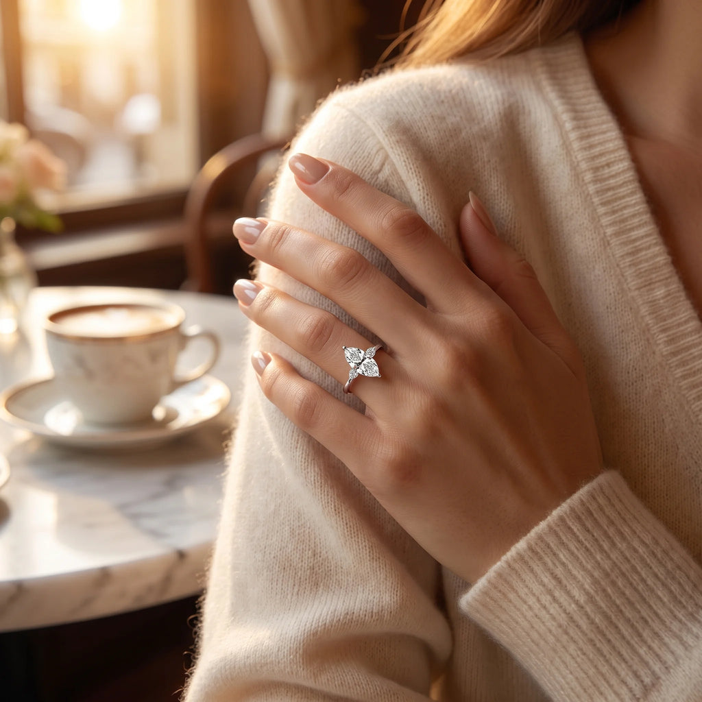 Vayelle | Adjustable Promise Ring for Women - Sterling Silver Aurora Elegant Fit-Ring-Silver-Adjustable-Camoufit