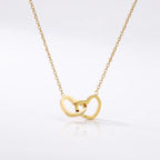 Elunara | Double Heart Necklace for Women - Stainless Steel Delicate Elegant Fit-Necklaces-Gold-Camoufit