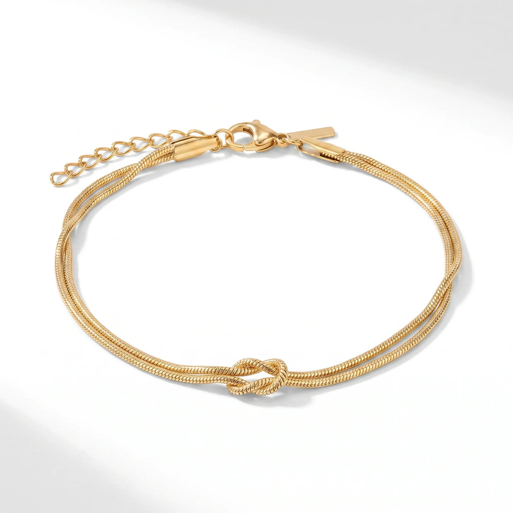 Elysora | Knot Bracelet for Women - Gold Silver Delicate Chain Minimalist Elegant Fit-bracelet-Gold-Camoufit