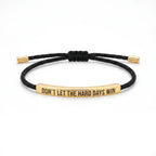 Celoura | Inspirational Bracelet for Women - Delicate Engraved Elegant Minimalist Fit-bracelet-Black and Gold-Don't Let The Hard Days Win-Camoufit