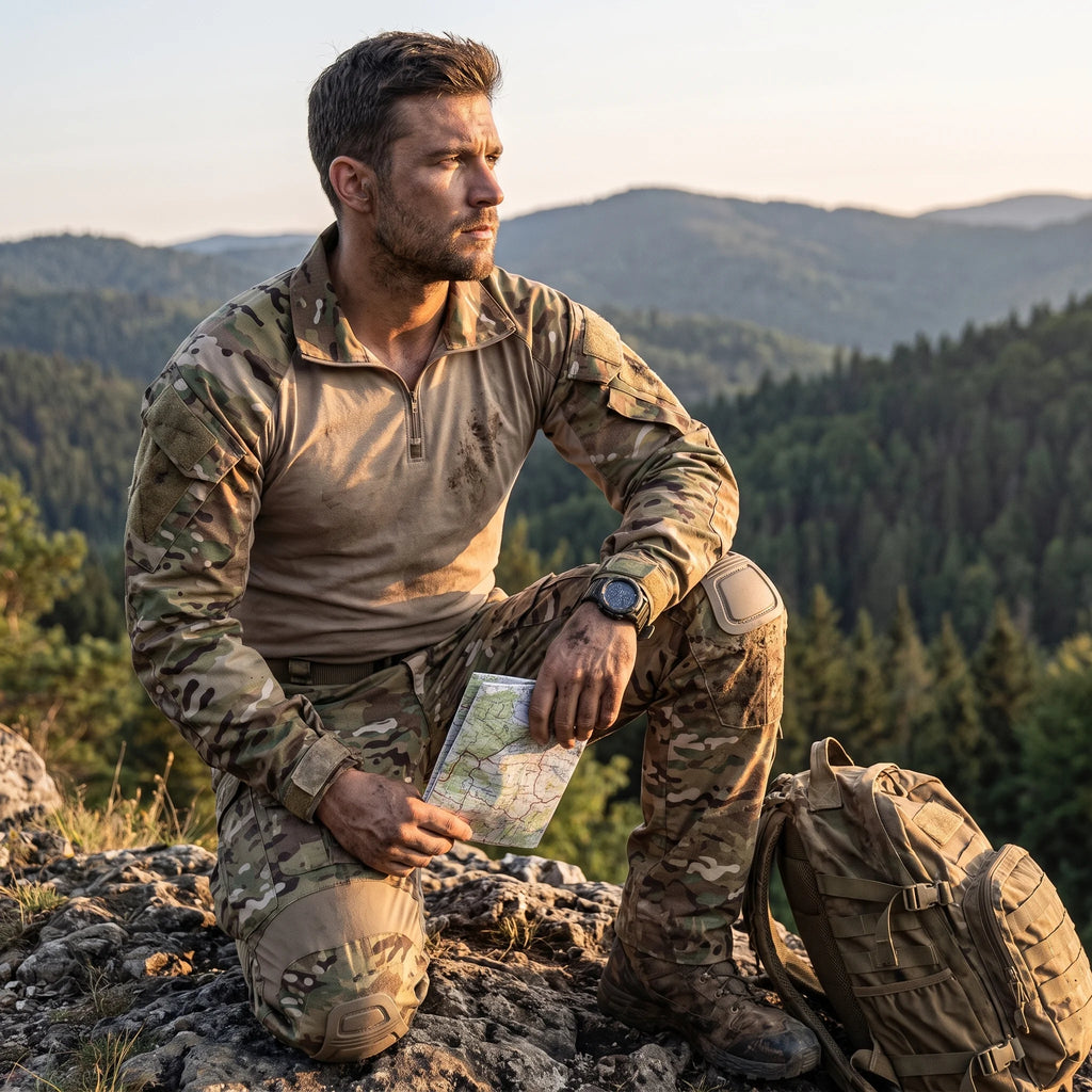 Ventor | Combat Suit Set for Men - Rip Stop Tactical Camo Cargo Pants Uniform Rugged Fit-Tactical Set-S-Camoufit
