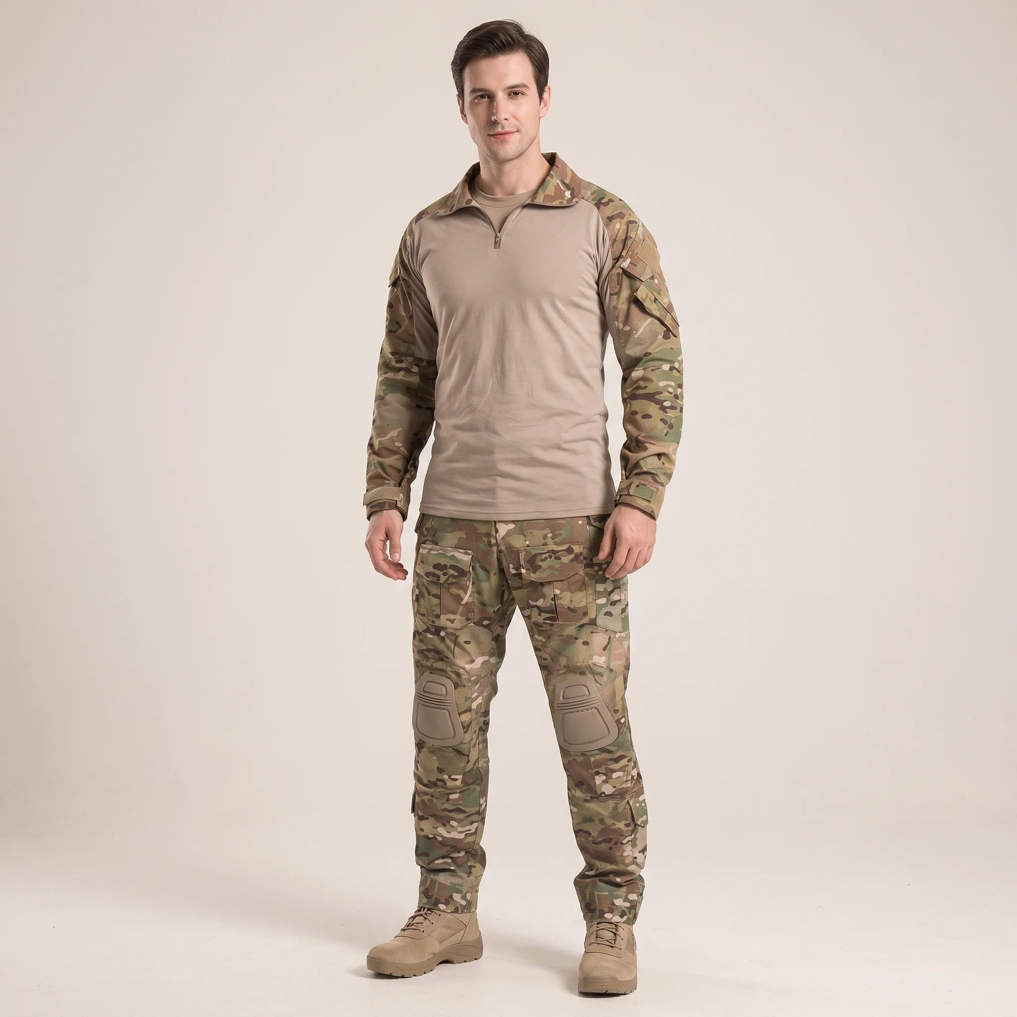 Ventor | Combat Suit Set for Men - Rip Stop Tactical Camo Cargo Pants Uniform Rugged Fit-Tactical Set-S-Camoufit