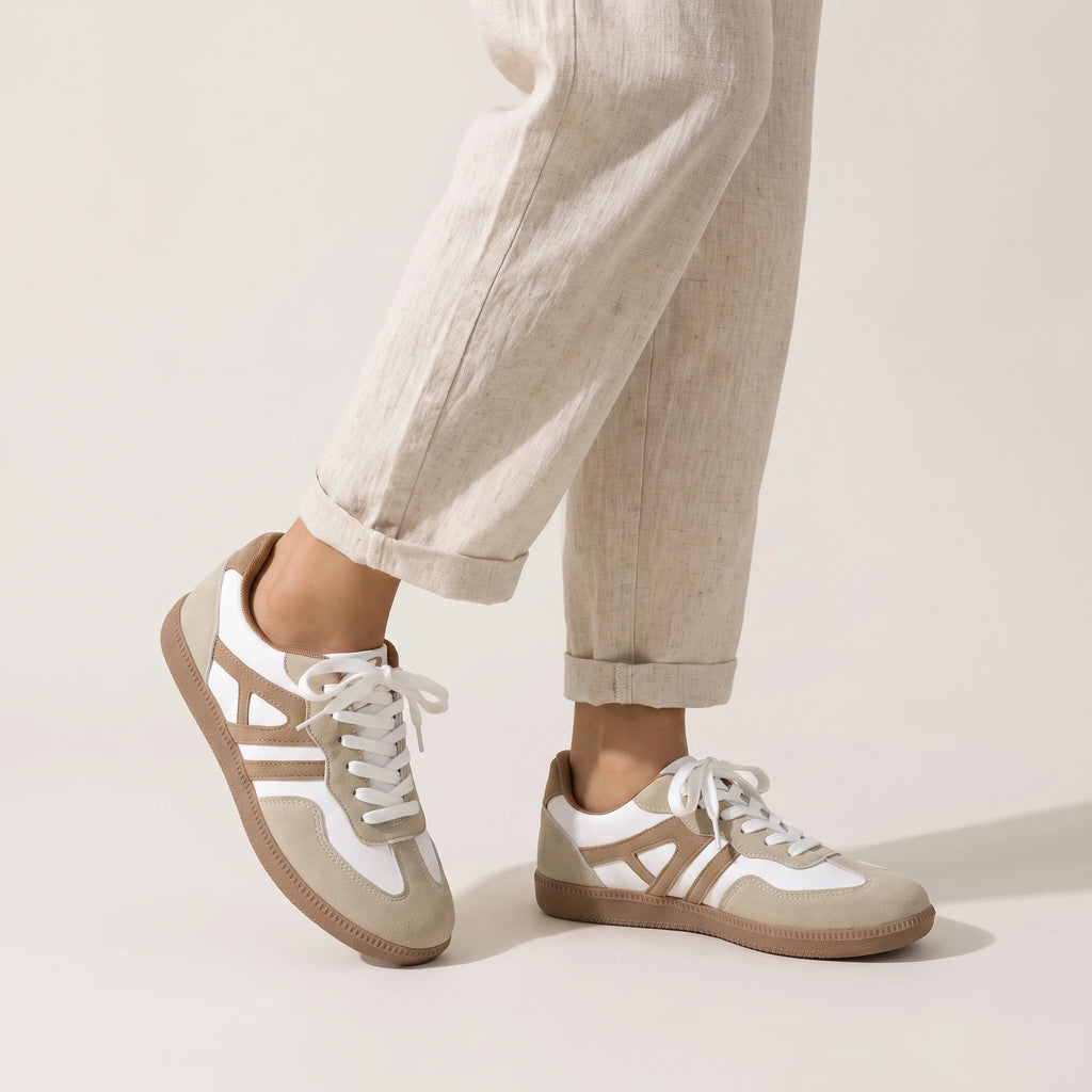 Mireya | Supportive Sneakers for Women - Wide Toe Box Arch Support Cushioned Fit-Women's Sneakers-Beige-3-Camoufit