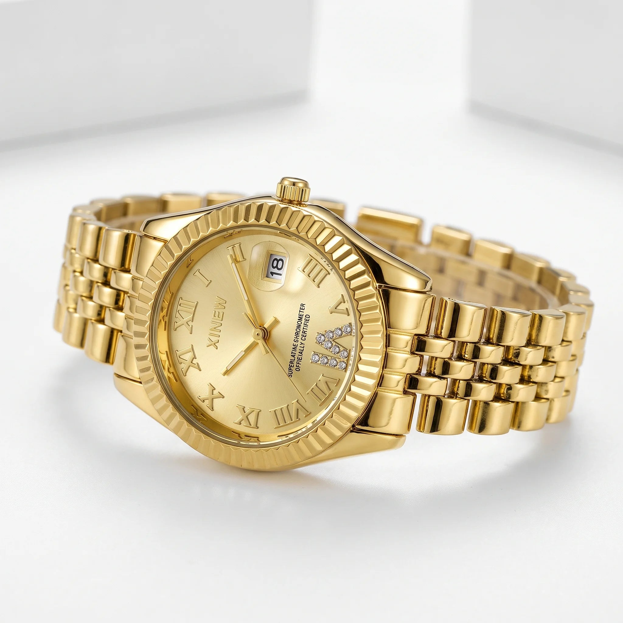 Alévia | Quartz Watch for Women - Zirconia Gold-Tone Elegant Design-Watches-Camoufit
