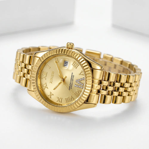 Alévia | Quartz Watch for Women - Zirconia Gold-Tone Elegant Design-Watches-Camoufit