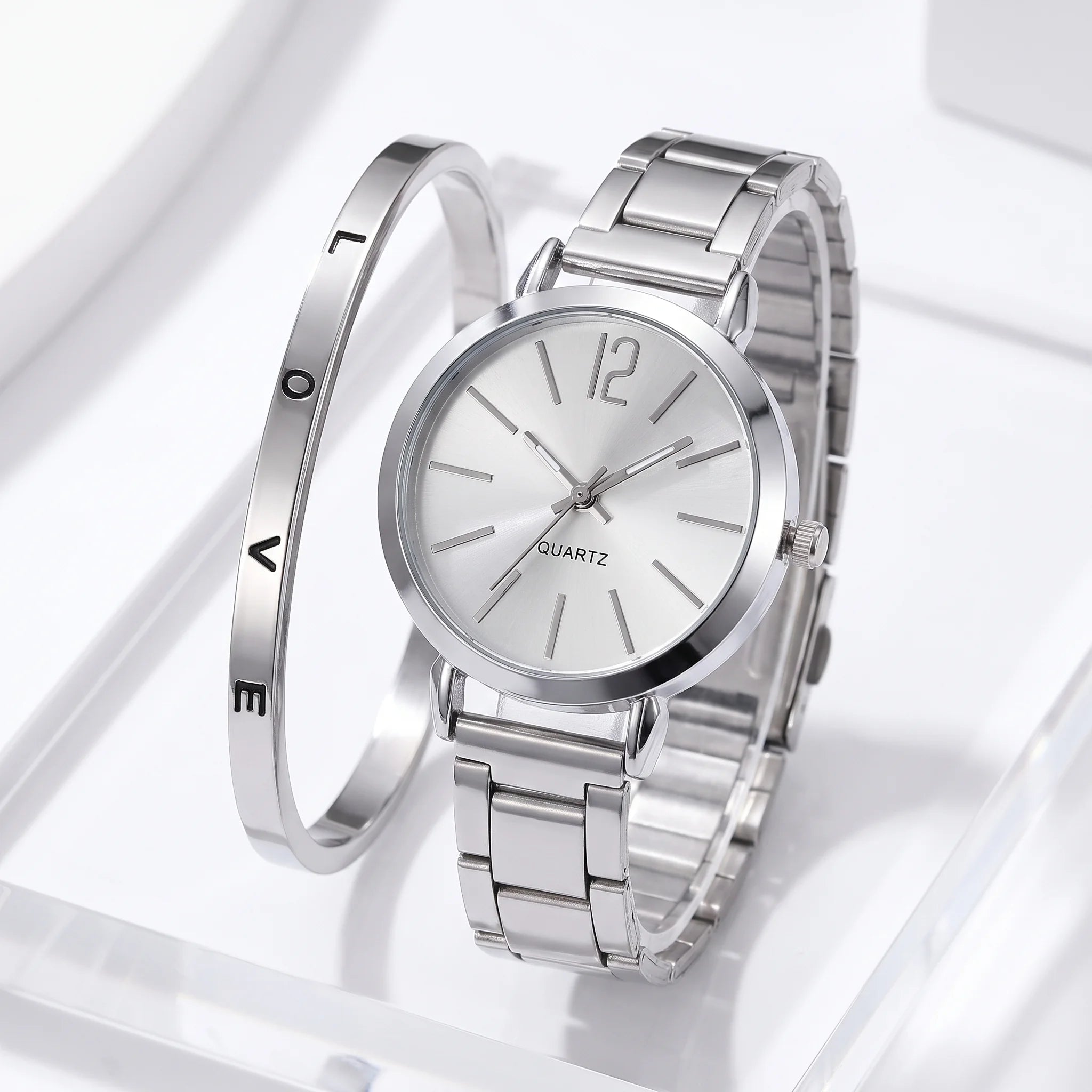 Zayelle | Quartz Watch for Women - Bracelet Style Open-Link Simple Dial Design-Watches-Rose Gold-Camoufit