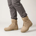 Alvero | Tactical Military Boots for Men - Waterproof Lightweight Anti-Skid Fit-Tactical Boots-Khaki-5.5-Camoufit