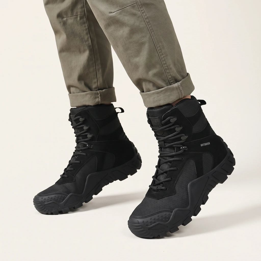 Veylor | Tactical Combat Boots for Men - Waterproof Anti-Skid Rugged Grip Fit-Tactical Boots-Black-5.5-Camoufit