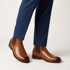 Ravello | Chelsea Boots for Men - Pull On Elastic Panel Smooth Refined Regular Fit-Men's Oxford Shoes-Black-6-Camoufit