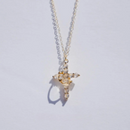 Naïra | Cross Pendant Necklace for Women - Crystal Crown Faith Delicate Elegant Fit-Necklaces-Gold-Camoufit