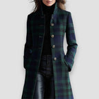 Zoe | Plaid Coat Women Mid-Length Winter Elegant Fit-Women's Jacket-Green-S-Camoufit