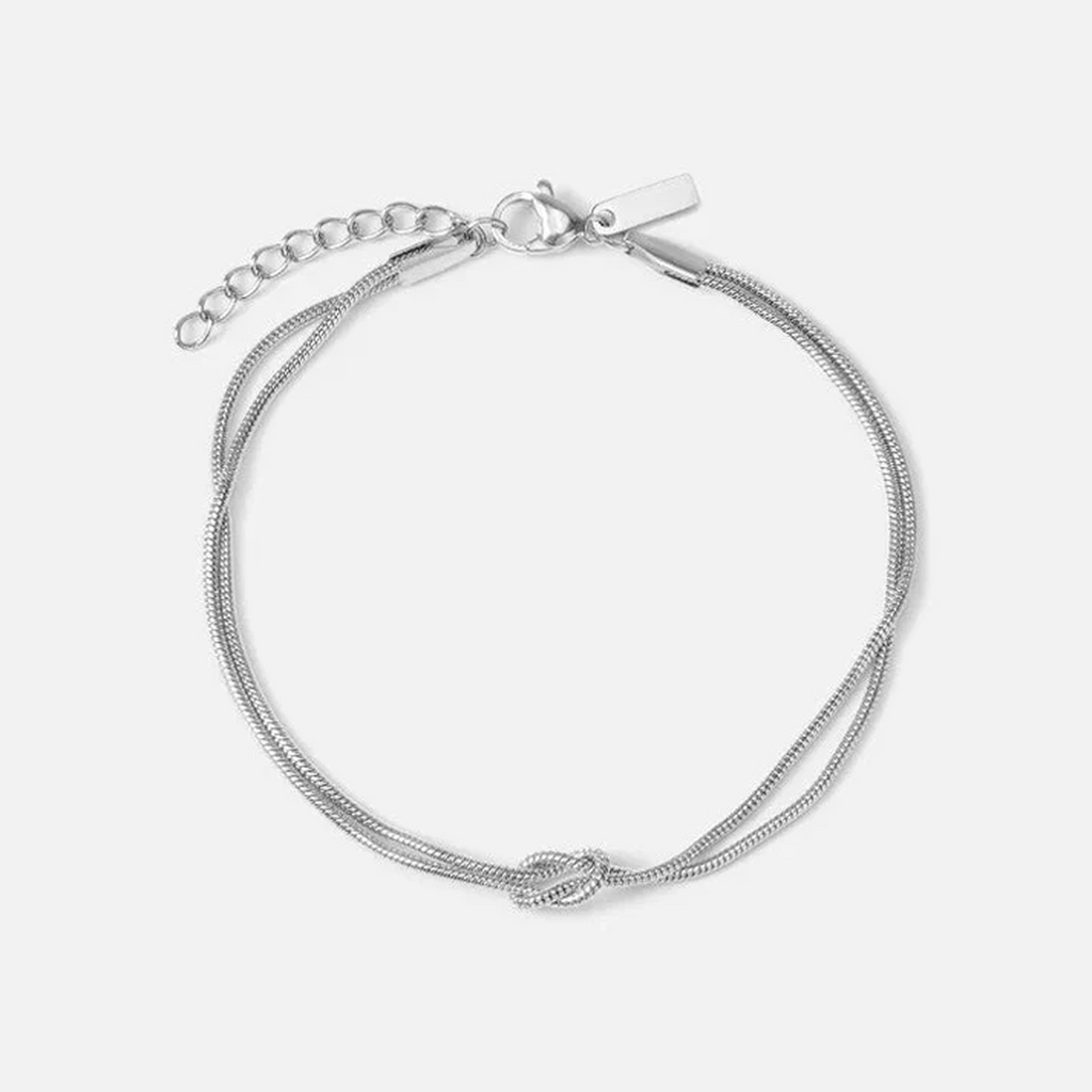 Elysora | Knot Bracelet for Women - Gold Silver Delicate Chain Minimalist Elegant Fit-bracelet-Silver-Camoufit