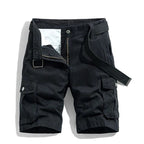 Corvin | Cargo Shorts for Men - Multi Pocket Straight Cut Relaxed Comfortable Casual Fit-Men's Shorts-Black-29-Camoufit