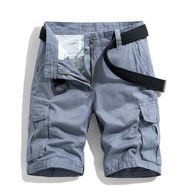 Corvin | Cargo Shorts for Men - Multi Pocket Straight Cut Relaxed Comfortable Casual Fit-Men's Shorts-Blue-29-Camoufit