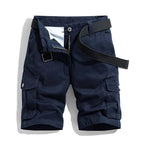 Corvin | Cargo Shorts for Men - Multi Pocket Straight Cut Relaxed Comfortable Casual Fit-Men's Shorts-Navy Blue-29-Camoufit