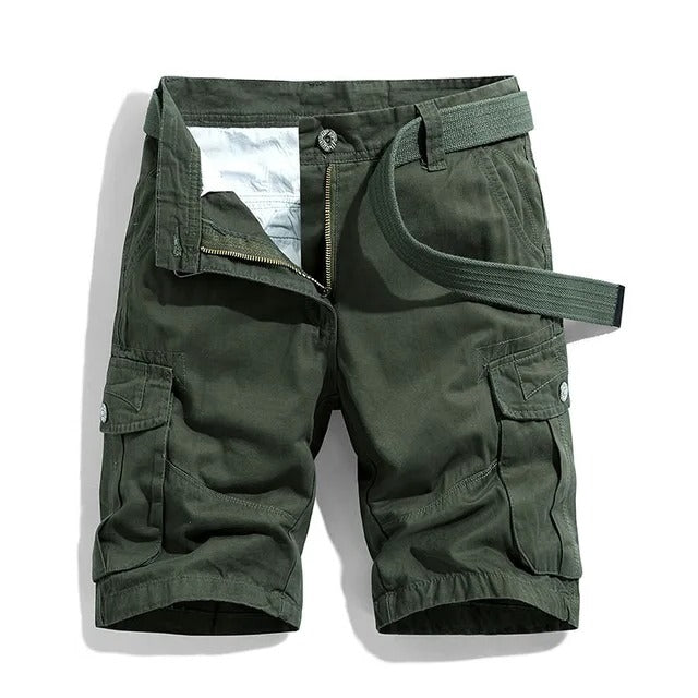 Corvin | Cargo Shorts for Men - Multi Pocket Straight Cut Relaxed Comfortable Casual Fit-Men's Shorts-Green-29-Camoufit