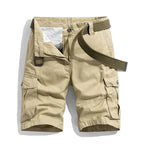 Corvin | Cargo Shorts for Men - Multi Pocket Straight Cut Relaxed Comfortable Casual Fit-Men's Shorts-Khaki-29-Camoufit