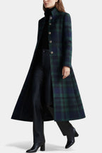 Zoe | Plaid Coat Women Mid-Length Winter Elegant Fit-Women's Jacket-Green-S-Camoufit