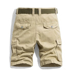 Corvin | Cargo Shorts for Men - Multi Pocket Straight Cut Relaxed Comfortable Casual Fit-Men's Shorts-Black-29-Camoufit