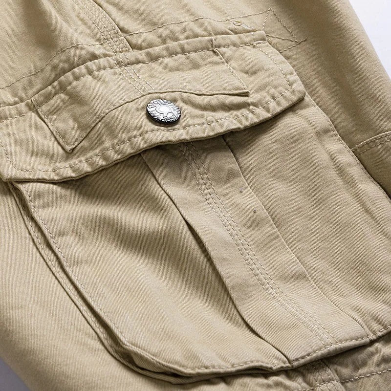 Corvin | Cargo Shorts for Men - Multi Pocket Straight Cut Relaxed Comfortable Casual Fit-Men's Shorts-Black-29-Camoufit