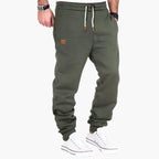 Marlo | Jogging Pants for Men - Ribbed Cuff Drawstring Waist Straight Tapered Casual Fit-men's sweatpants-Green-S-Camoufit