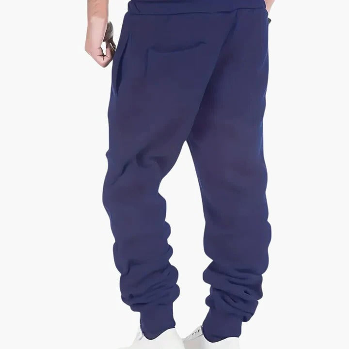 Marlo | Jogging Pants for Men - Ribbed Cuff Drawstring Waist Straight Tapered Casual Fit-men's sweatpants-Dark Gray-S-Camoufit