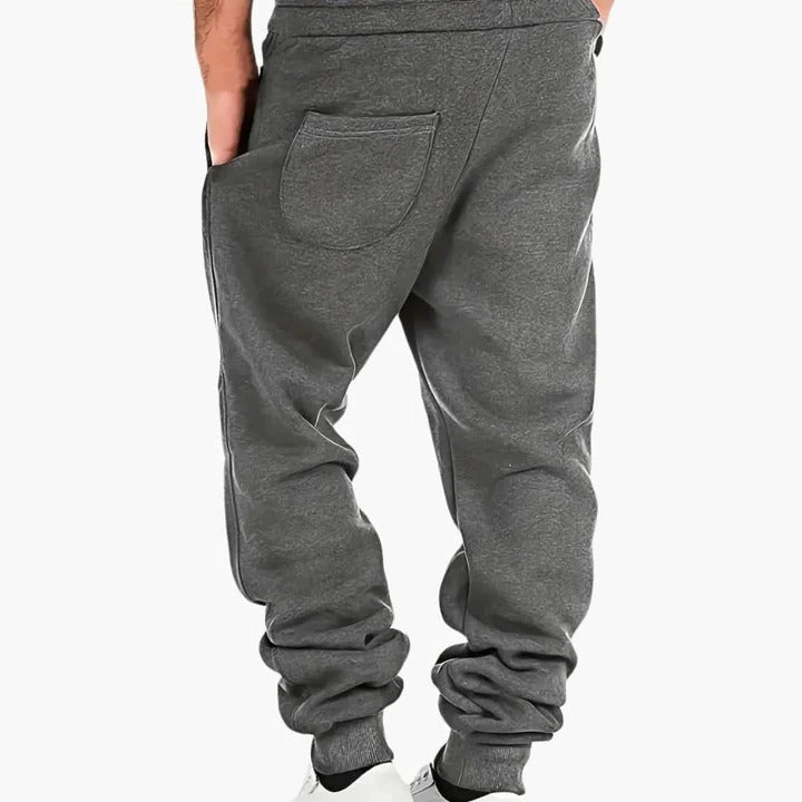 Marlo | Jogging Pants for Men - Ribbed Cuff Drawstring Waist Straight Tapered Casual Fit-men's sweatpants-Dark Gray-S-Camoufit