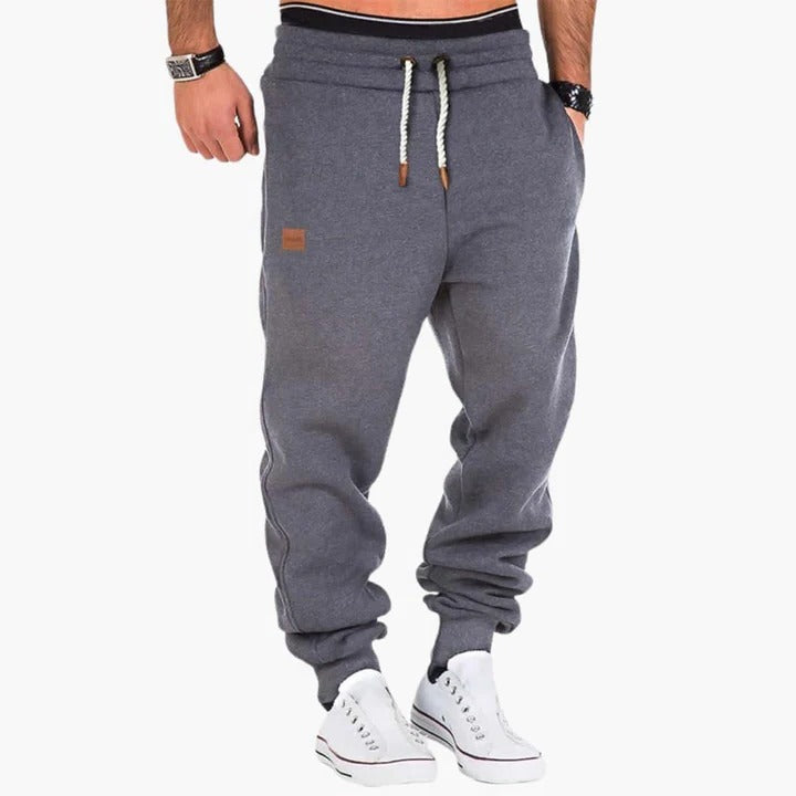 Marlo | Jogging Pants for Men - Ribbed Cuff Drawstring Waist Straight Tapered Casual Fit-men's sweatpants-Dark Gray-S-Camoufit