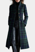 Zoe | Plaid Coat Women Mid-Length Winter Elegant Fit-Women's Jacket-Green-S-Camoufit