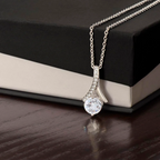 Vionelle | Alluring Pendant Necklace for Women - Silver Crystal Ribbon Elegant Fit-Necklaces-Silver-Camoufit