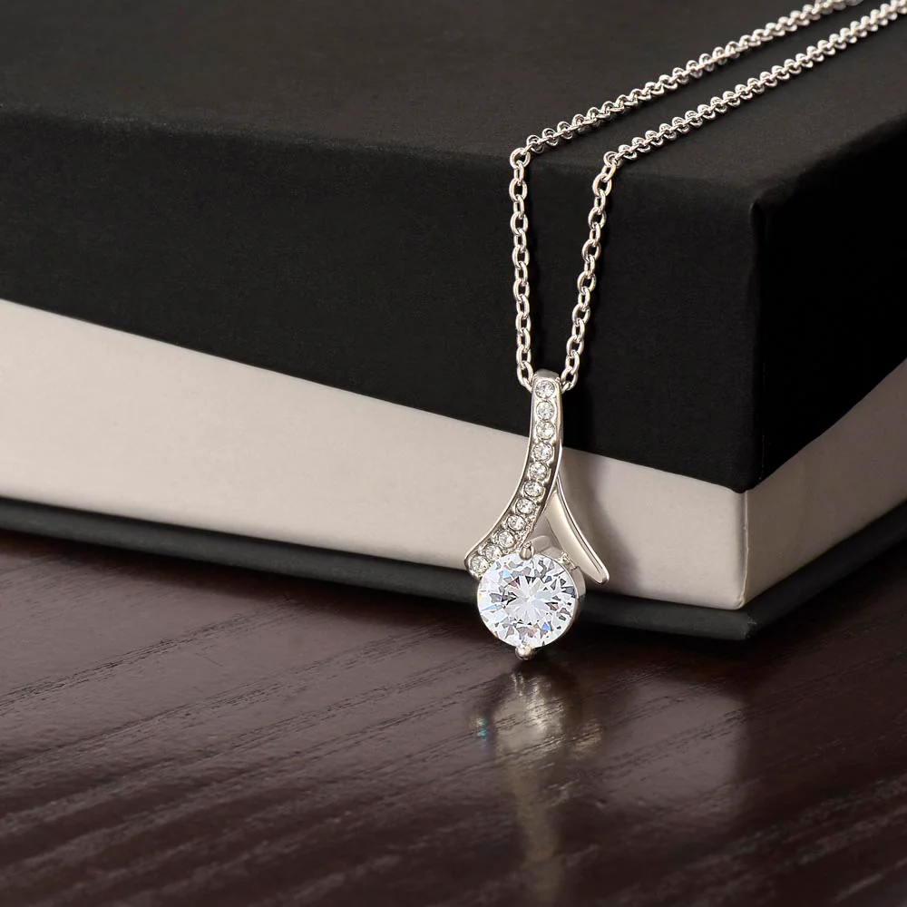 Vionelle | Alluring Pendant Necklace for Women - Silver Crystal Ribbon Elegant Fit-Necklaces-Silver-Camoufit