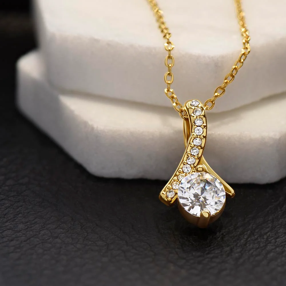 Vionelle | Alluring Pendant Necklace for Women - Silver Crystal Ribbon Elegant Fit-Necklaces-Gold-Camoufit