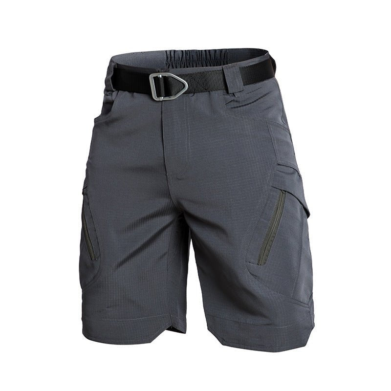 Cazaro | Tactical Shorts for Men - Waterproof Rip Stop Cotton Blend Multi Pocket Cargo Fit-Tactical Shorts-Grey-28W-Camoufit
