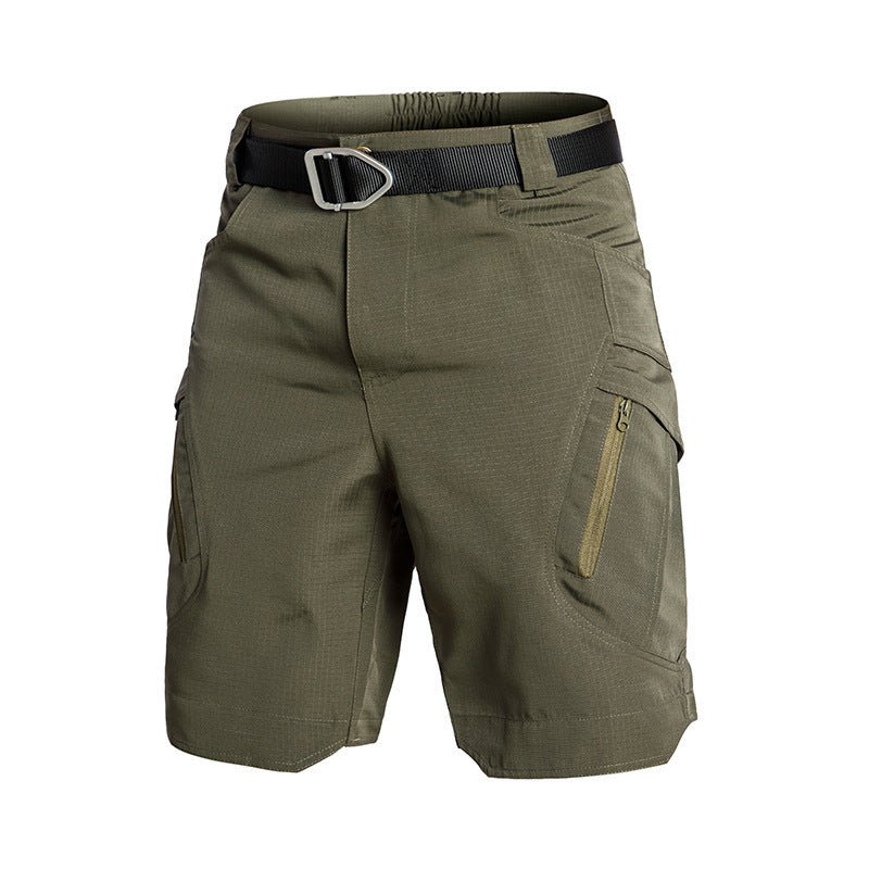 Cazaro | Tactical Shorts for Men - Waterproof Rip Stop Cotton Blend Multi Pocket Cargo Fit-Tactical Shorts-Army Green-28W-Camoufit