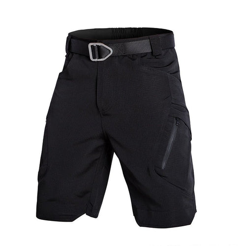 Cazaro | Tactical Shorts for Men - Waterproof Rip Stop Cotton Blend Multi Pocket Cargo Fit-Tactical Shorts-Black-28W-Camoufit
