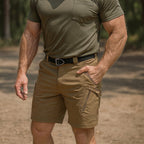 Cazaro | Tactical Shorts for Men - Waterproof Rip Stop Cotton Blend Multi Pocket Cargo Fit-Tactical Shorts-Black-28W-Camoufit